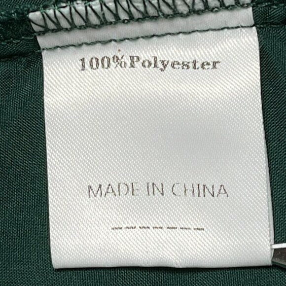 Farysays Top sz L V Neck Sheer Lined Crochet Trim Forest Fairy Dark Green - Picture 6 of 7